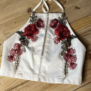 NWOT Rose Patch Halter Top